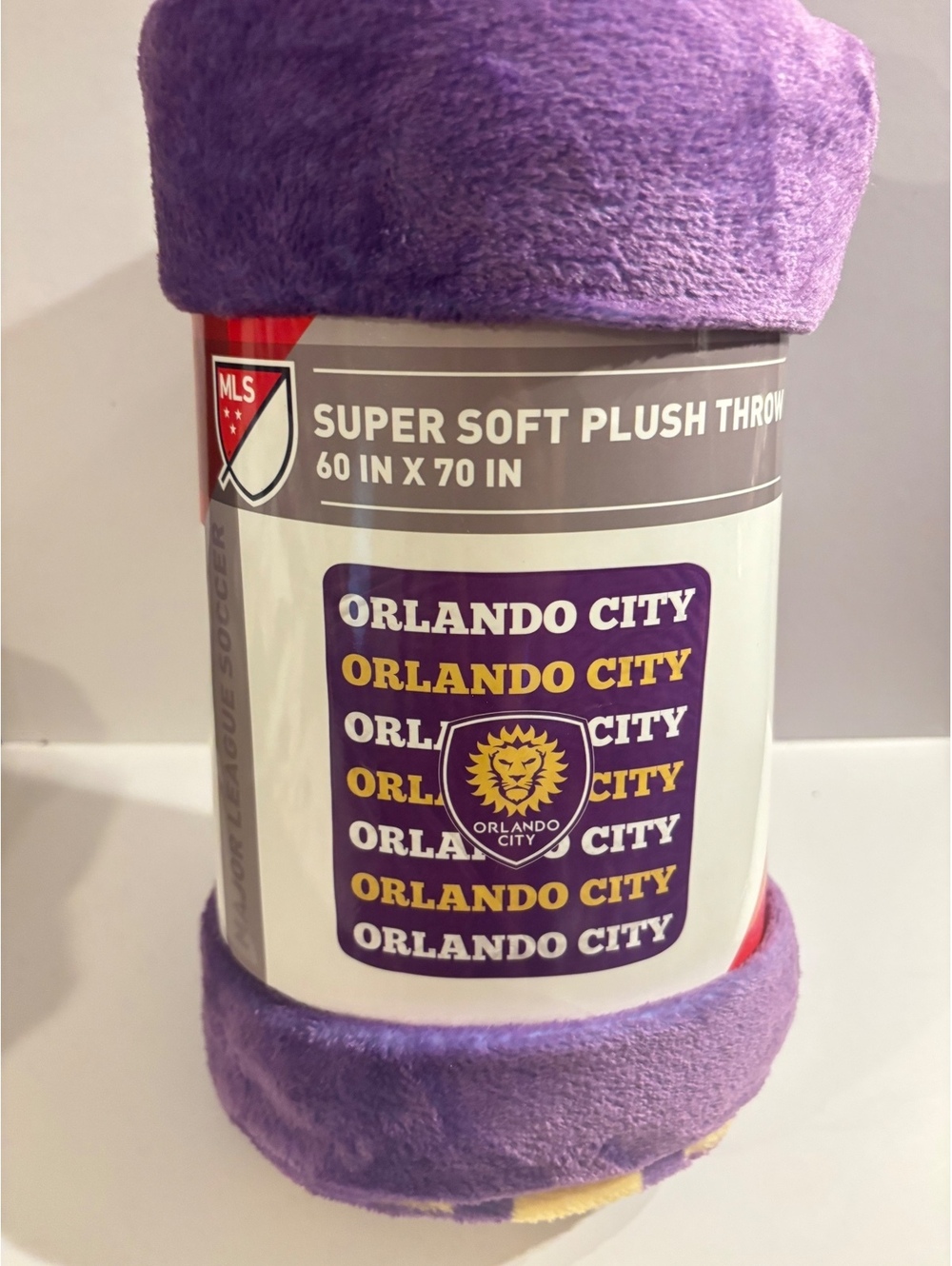 Orlando City SC MLS Super Soft Plush Throw Blanket Purple 60x70 New